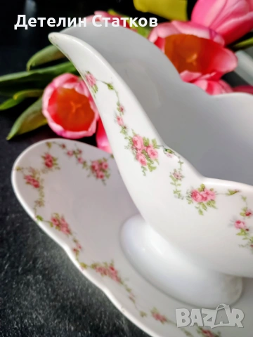 Порцеланова сосиера с чинийка, снимка 3 - Аксесоари за кухня - 54138905