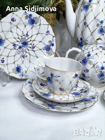 Руски порцелан ЛФЗ сервиз за кафе , снимка 5 - Чаши - 53165808