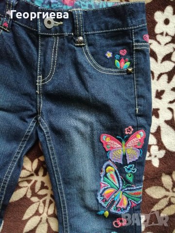 Дънки с бродерия , снимка 3 - Детски панталони и дънки - 35894027