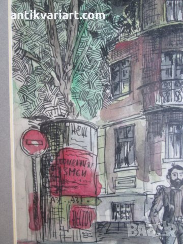  Картина,туш и акварел,38х30см, снимка 3 - Картини - 30589358