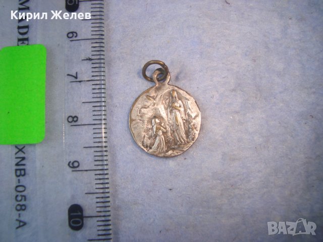 СТАРА БРОНЗОВА ДВУСТРАННА РЕЛЕФНА КАТОЛИЧЕСКА РЯДКА ПОСРЕБРЕНА ИКОНКА МАЙСТОРСКА АРТ ИЗРАБОТКА 27450, снимка 6 - Антикварни и старинни предмети - 36953985