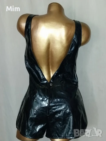 Finesse NOIR Черен къс гащеризон от лак / винил /, снимка 6 - Гащеризони - 51199126