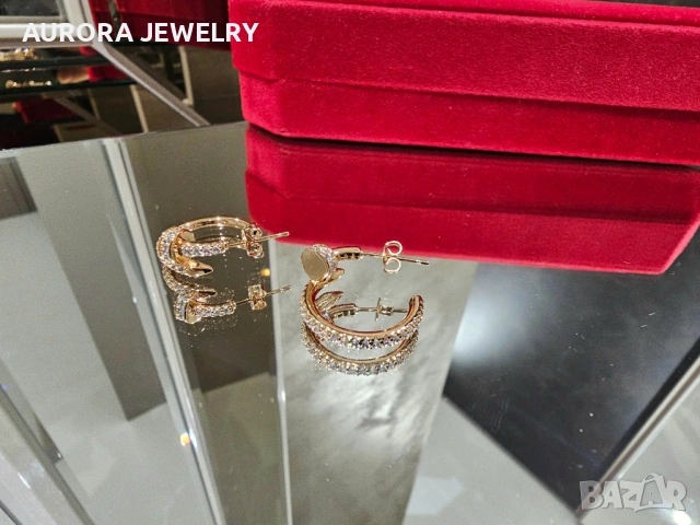 CARTIER Nail Juste un Clou Hoop Rose Gold Diamonds Дамски Обеци Пирон, снимка 6 - Обеци - 53238084