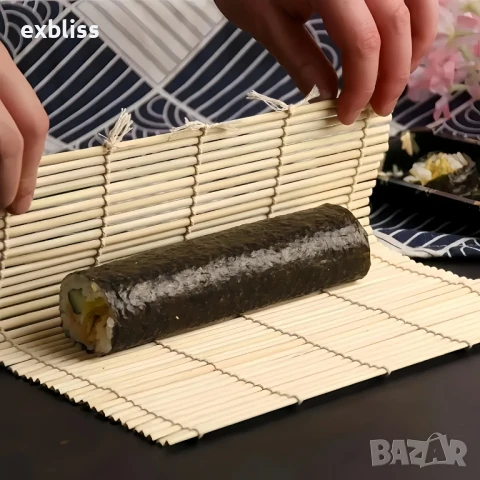 Бамбукова подложка за приготвяне на суши, снимка 5 - Други - 50760864