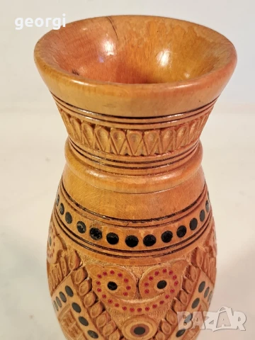 дървена ваза дърворезба ръчна изработка 26/3, снимка 2 - Декорация за дома - 50812671