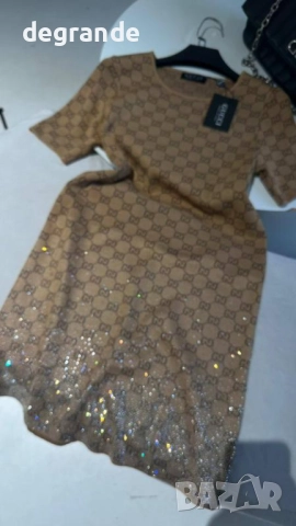 НАМАЛЕН Луксозен дамски комплект Gucci, снимка 4 - Рокли - 51687091