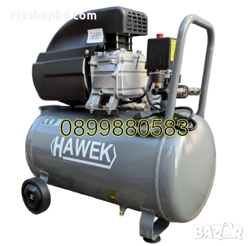Компресор бутален за въздух 50л Hawek, снимка 3 - Компресори - 51549038