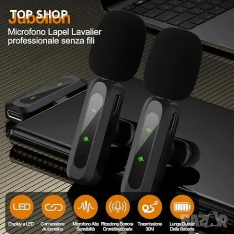 Нов Професионален безжичен микрофон с LED дисплей - iOS и Android, снимка 5 - Слушалки и портативни колонки - 49804765