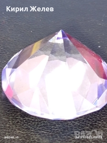Преспасие от кристално стъкло с форма на диамант много красиво 48996, снимка 7 - Други - 51729073