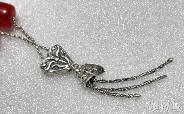 Стара Сребърна Броеница-сребро проба 925, ръчна изработка, снимка 6 - Антикварни и старинни предмети - 53959165