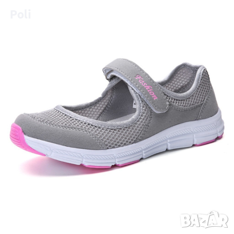 Спортни, летни дамски обувки от дишаща материя в 4 цвята - Цвят: Сив, Бял, Червен, Черно! , снимка 5 - Дамски ежедневни обувки - 44685630