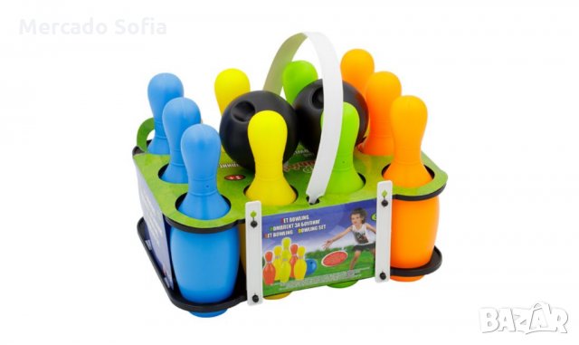 Детски комплект за боулинг с 10 кегли и 2 топки, снимка 2 - Детски топки - 30835446