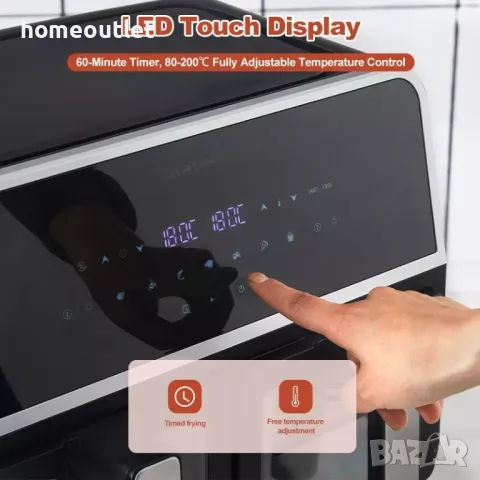 ПРОМОЦИЯ Фритюрник с горещ въздух (Air fryer) AKLS-AI-0343BL-DE, снимка 4 - Фритюрници - 47774721