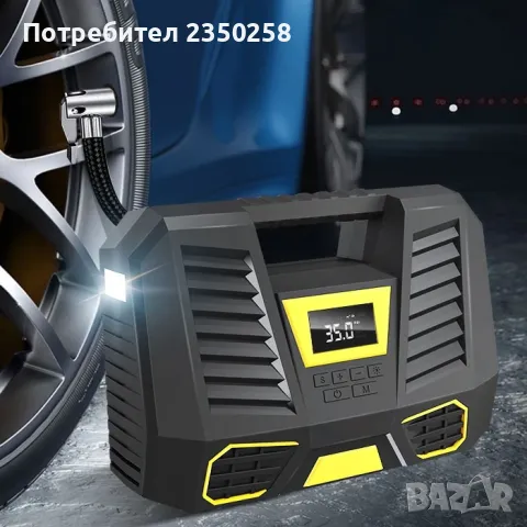 Качествен Дигитален компресор за гуми с фенер автомобил кола помпа, снимка 2 - Аксесоари и консумативи - 49919123