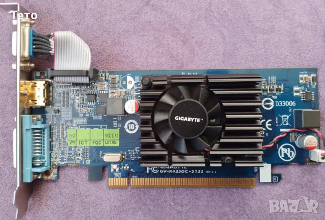 Видеокарта GIGABYTE Radeon GV-R435OC-512I с HDMI, нископрофилна, снимка 1