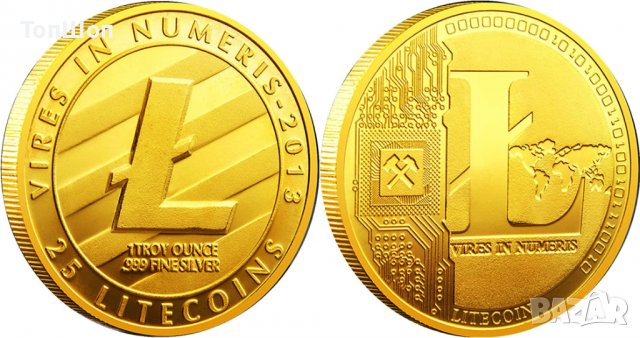 25 Лайткойн монета / 25 Litecoin ( LTC ) - Златист, снимка 1 - Нумизматика и бонистика - 39152904
