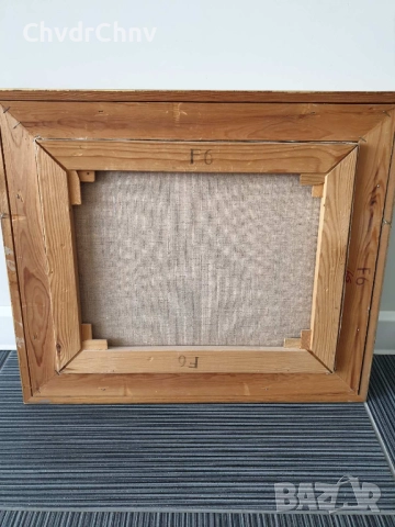 Nilsson 54х46см/шведска стара картина масло върху платно/градски пейзаж/жени-монахини/дървена рамка, снимка 9 - Картини - 51535073