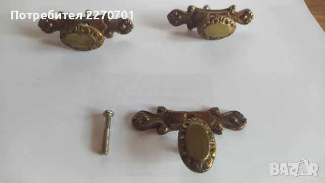 Ретро дръжки за мебели в цвят старо злато, антик, снимка 5 - Шкафове - 56232868