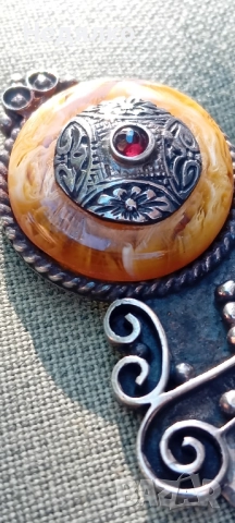 Стар сребърен нож за писма с рубин, снимка 9 - Антикварни и старинни предмети - 51780123