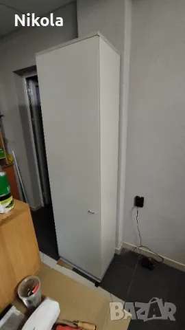 Офис шкаф - еднокрил гардероб с рафтове 52/196/35,5 - бял, снимка 10 - Гардероби - 49611235