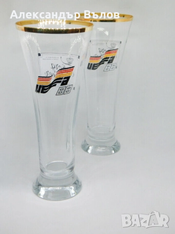 Стари Рекламни Чаши Турборг УЕФА 1988 Финал Фубол Бира