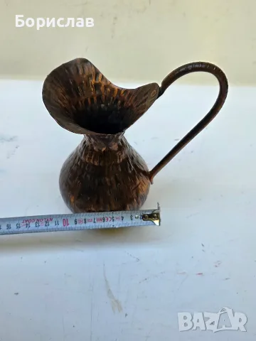 Медна кована кана , снимка 3 - Антикварни и старинни предмети - 56377962