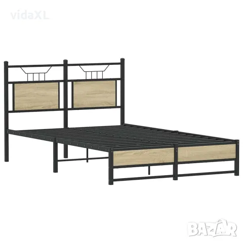 vidaXL Рамка за легло без матрак сонома дъб 120x200 см инженерно дърво, снимка 3 - Спални и легла - 56147573