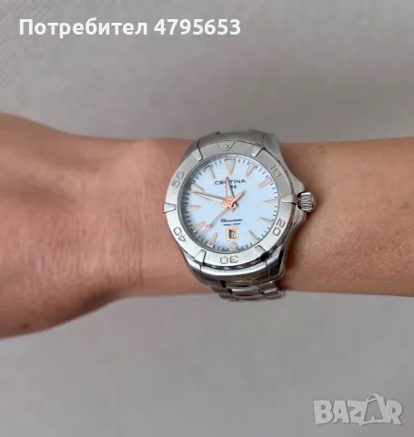 Certina, дамски швейцарски стилен спортно-елегантен кварцов часовник, използван, в много добро състо, снимка 7 - Дамски - 55978010