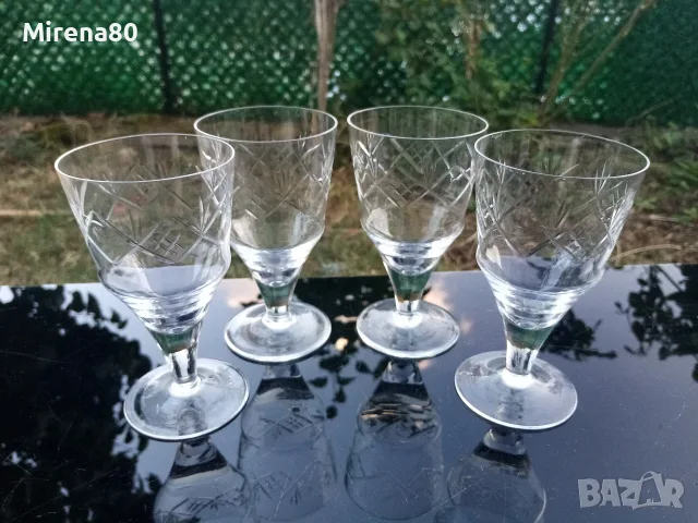 Български кристални чаши за ракия - 4 бр.