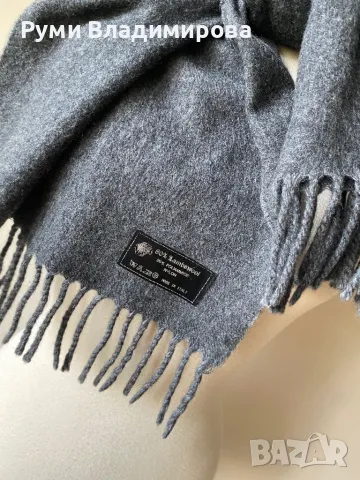 Мъжки, сив шал от 100 % агнешка вълна, снимка 9 - Шалове - 48627055