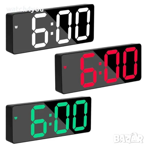 НОВ ПОСТОЯННО СВЕТЕЩ LED ЧАСОВНИK С ГОЛЕМИ ЦИФРИ НА ТОК ИЛИ БАТЕРИИ,ТЕРМОМЕТЪР.СВЕТЕЩИ ЧАСОВНИЦИ ТОП, снимка 4 - Друга електроника - 48736781