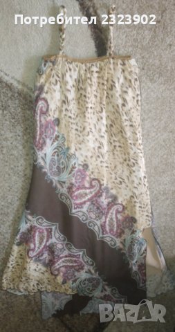 Лятна рокля от пясъчна коприна , снимка 1 - Рокли - 39680067