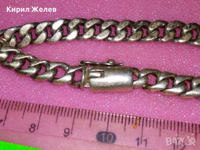 СТИЛНА СРЕБЪРНА ГРИВНА СРЕБРО 925 ВИНТИДЖ ПЛЕТКА / ЗАКОПЧАЛКАТА ИМА НУЖДА от ЛЕК РЕМОНТ! 43244, снимка 12 - Гривни - 44394047