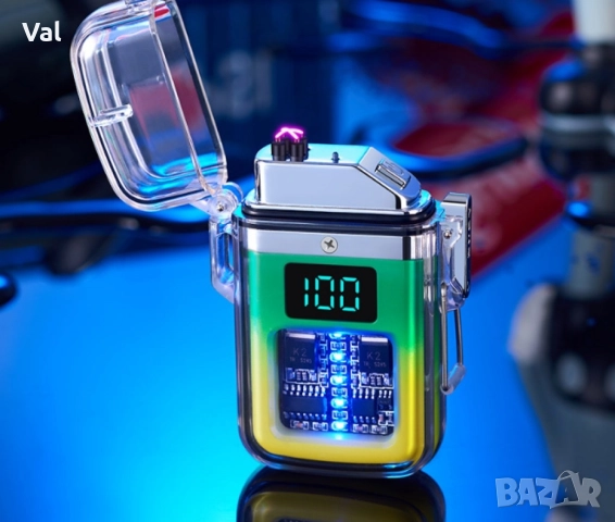 Елегантна прозрачна ветроустойчива запалка с LED светлини, снимка 15 - Друга електроника - 52907624