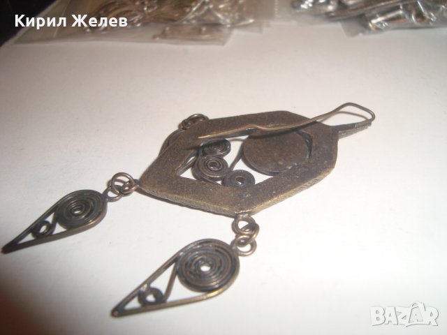 СТАРИНЕН ФИЛИГРАНЕН БРОНЗОВ НАКИТ за НОСИЯ с ТЮРКОАЗ ПОМЕДНЯВАНЕ ЗАБОДКА БРОШКА 1410, снимка 7 - Антикварни и старинни предмети - 30395793