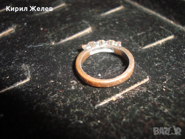 МЕДНО ПРЪСТЕНЧЕ с ИНКРУСТИРАНИ КАМЪНИ 20939, снимка 5 - Пръстени - 32089089