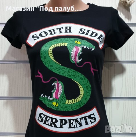 Нова дамска тениска с дигитален печат на сериала RIVERDALE, Southside serpents, снимка 2 - Тениски - 30201300
