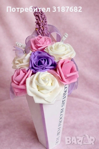 Букети от фоам рози! , снимка 3 - Подаръци за жени - 53140569