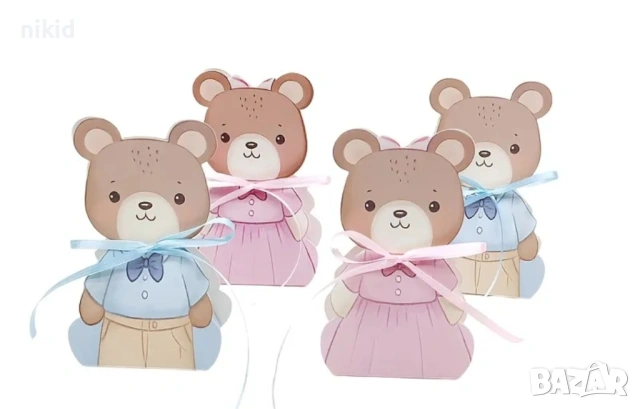 Мече  картонена кутия кутии за лакомства подаръци рожден ден парти картонени кутийки торта