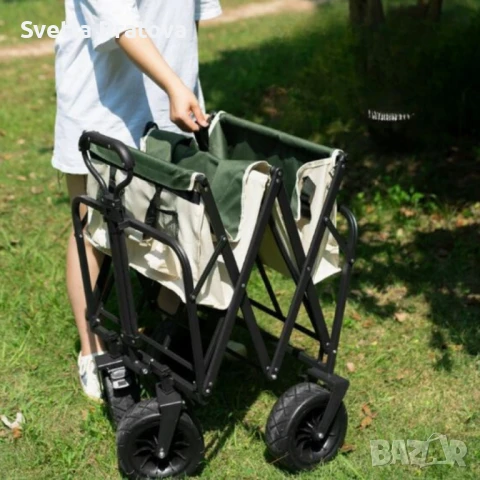 Многофункционална сгъваема количка 2 в 1 с масичка за къмпинг и пикник TV136, снимка 4 - Градински мебели, декорация  - 48536499