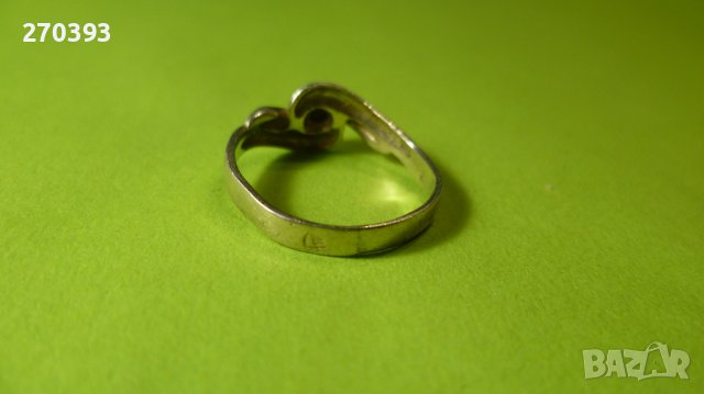 Детски сребърен пръстен с жълто камъче, снимка 2 - Пръстени - 38733759