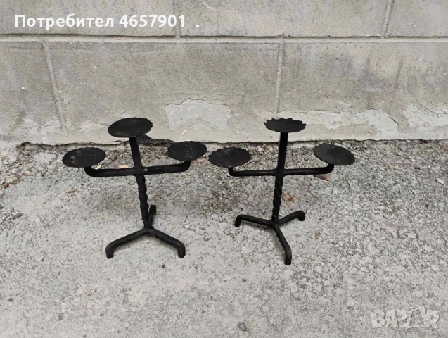 железен свещник, снимка 2 - Декорация за дома - 52513774
