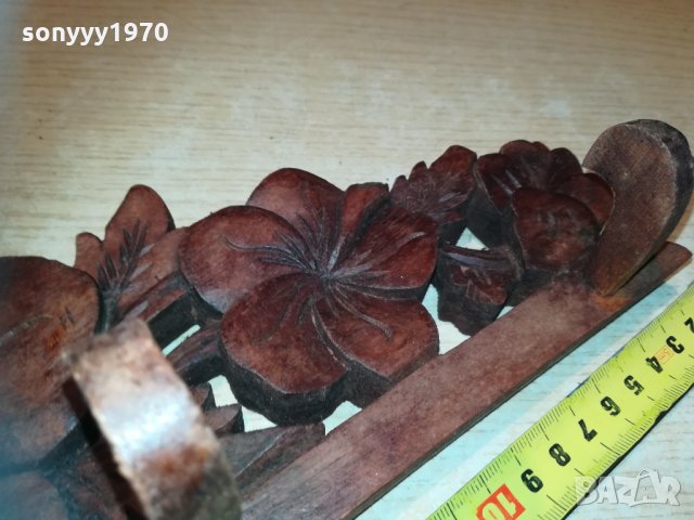 Закачалка стенна със цветя дърворезба 3012201954, снимка 12 - Колекции - 31262703
