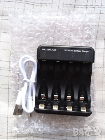 Зарядно устройство PUJIMAX за 4бр. литиево-йонни батерии 1,5V, снимка 1