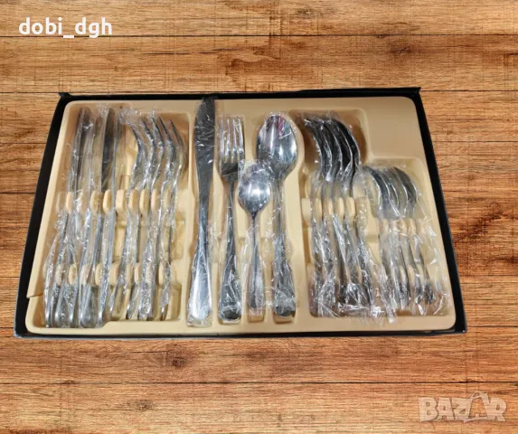 Комплект прибори за хранене, 24 части, неръждаема стомана, снимка 1