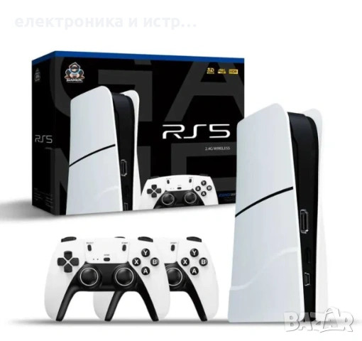 Конзола RS5, 45 000+ игри, Два безжични джойстика, 4K UltraHD 