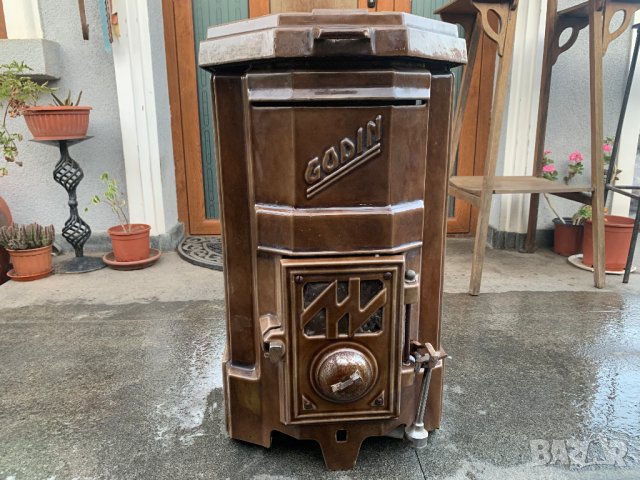 Старинна емайлирана чугунена печка в стил Ар Деко!, снимка 2 - Антикварни и старинни предмети - 13469070