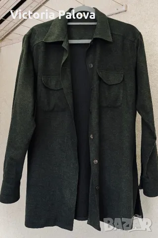 Зимна риза VAN LAACK сиво-зелен цвят, снимка 3 - Ризи - 48111206