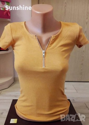 дамска жълта блузка с къс ръкав, снимка 1