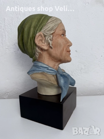 Порцеланов бюст Capodimonte №7567 , снимка 4 - Антикварни и старинни предмети - 52278980